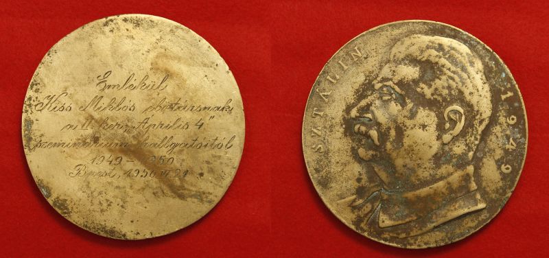 Borsos Miklós (1906 - 1990) - Sztálin, 1949 - véset: Kiss Miklós elvtársnak